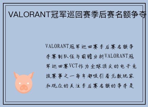 VALORANT冠军巡回赛季后赛名额争夺