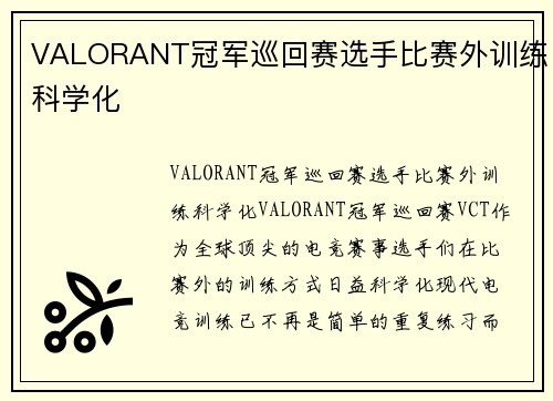 VALORANT冠军巡回赛选手比赛外训练科学化